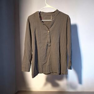 Green Long Sleeve Henley Shirt